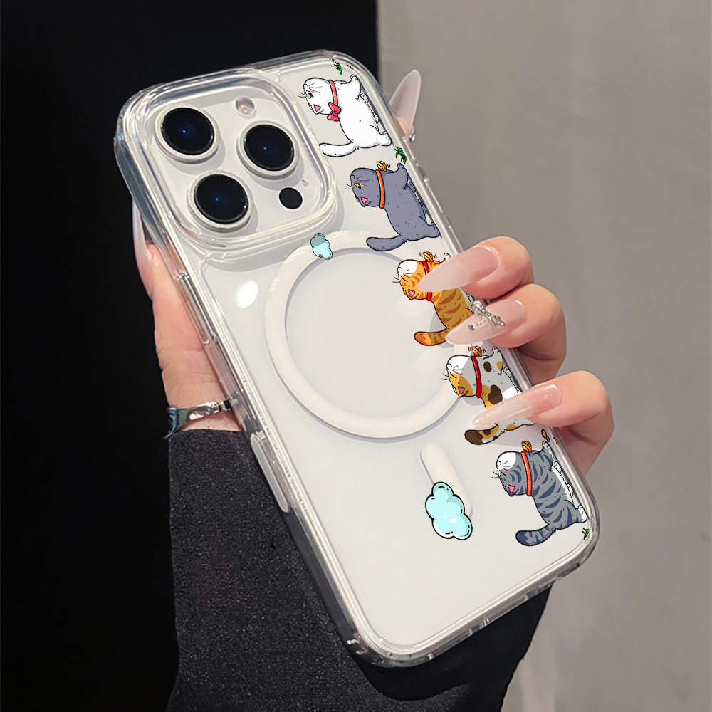 Apple Iphone 15 Pro Max - Custodia Trasparente in Acrilico con Gatto